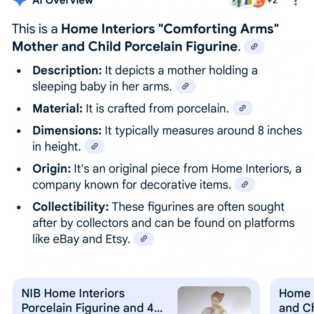 Home Interiors Porcelain Figurine with Cream and Pink Accents Comforting Arms